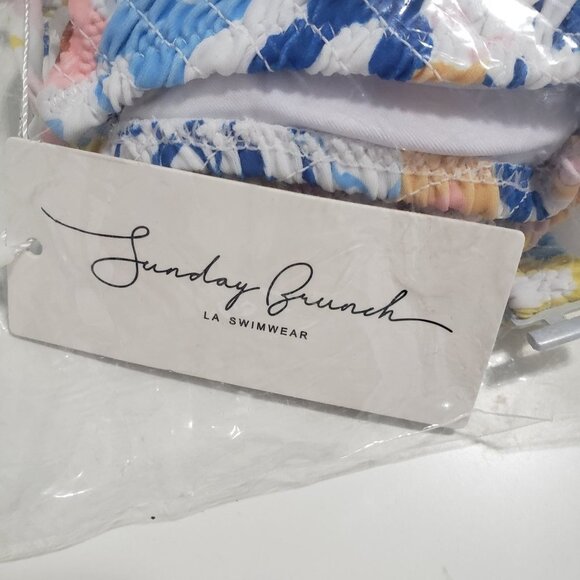 NWT‎ SUNDAY BRUNCH Underwired Padded Bra Shirred Bikini Set Size Small - Picture 8 of 9